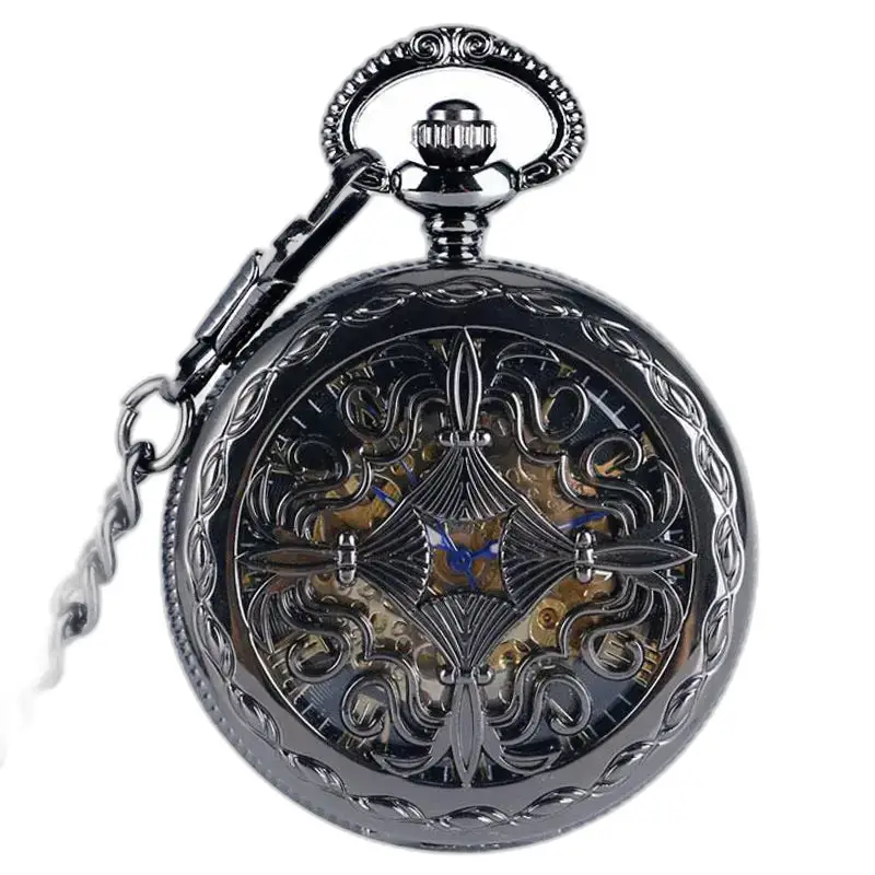 Mystic Hearth Automatik-Taschenuhr, Schwarz