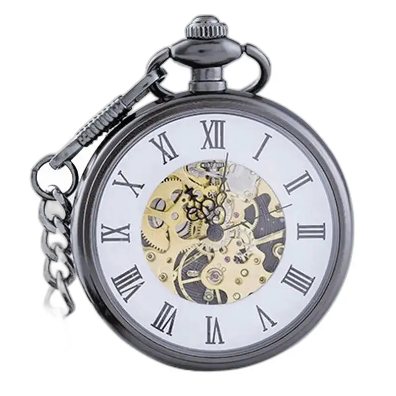 Automatische Taschenuhr mit offenem Zifferblatt und Vintage-Charme