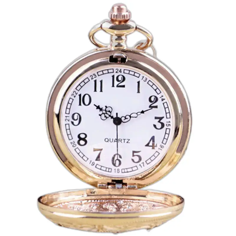 Elegante Taschenuhr mit Halskette und blauem Stein