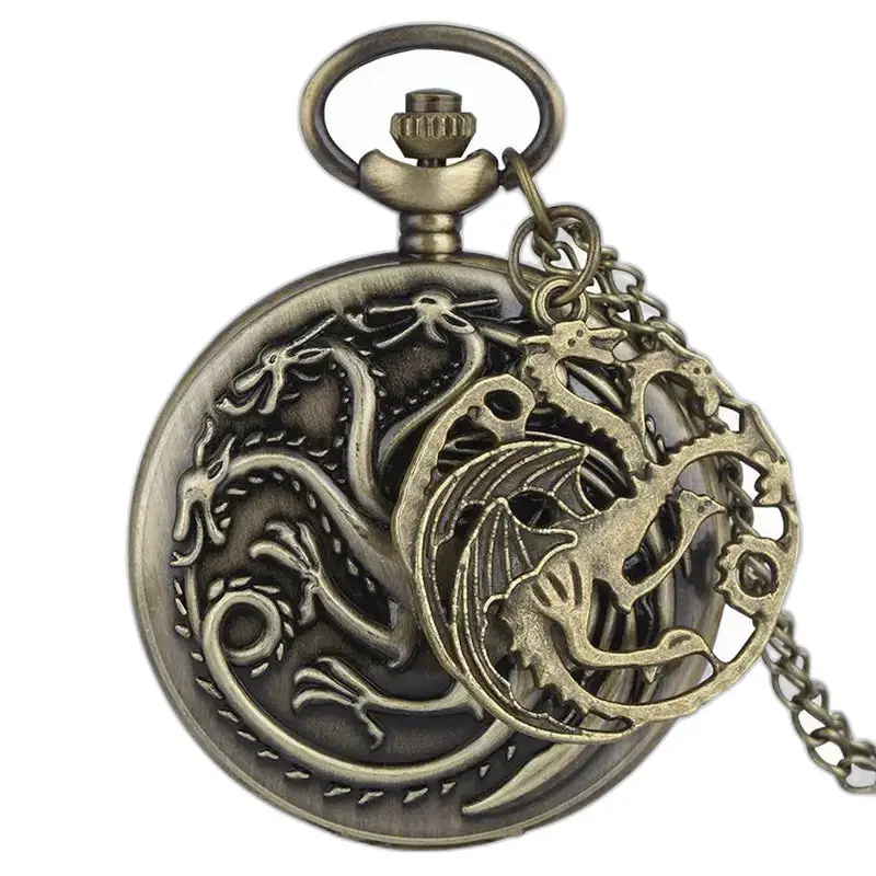 Targaryen Quarz-Taschenuhr mit Halskette