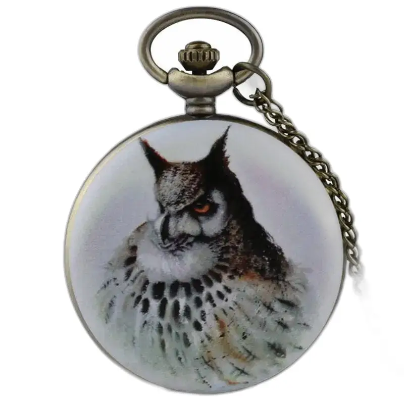 Ausgefallene Bronze-Taschenuhr mit Schneeflocken-Halskette