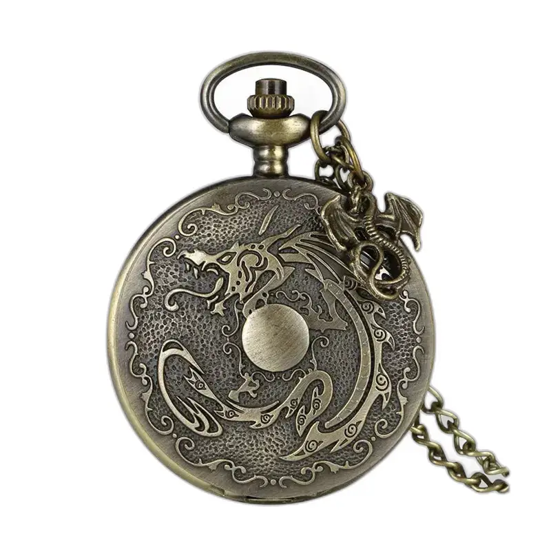 Taschenuhr mit Halskette im Fancy-Stil aus Bronze