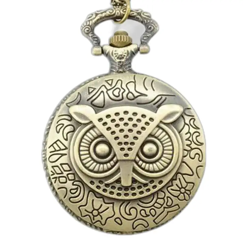 Maître Owl Taschenuhr in Bronze mit elegantem und trendigem Eulenmotiv