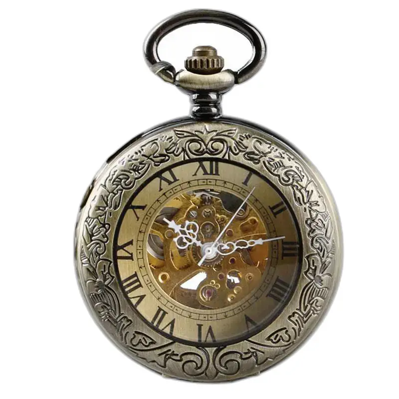Luxuriöse mechanische römische Taschenuhr mit antikem und kunstvollem Design