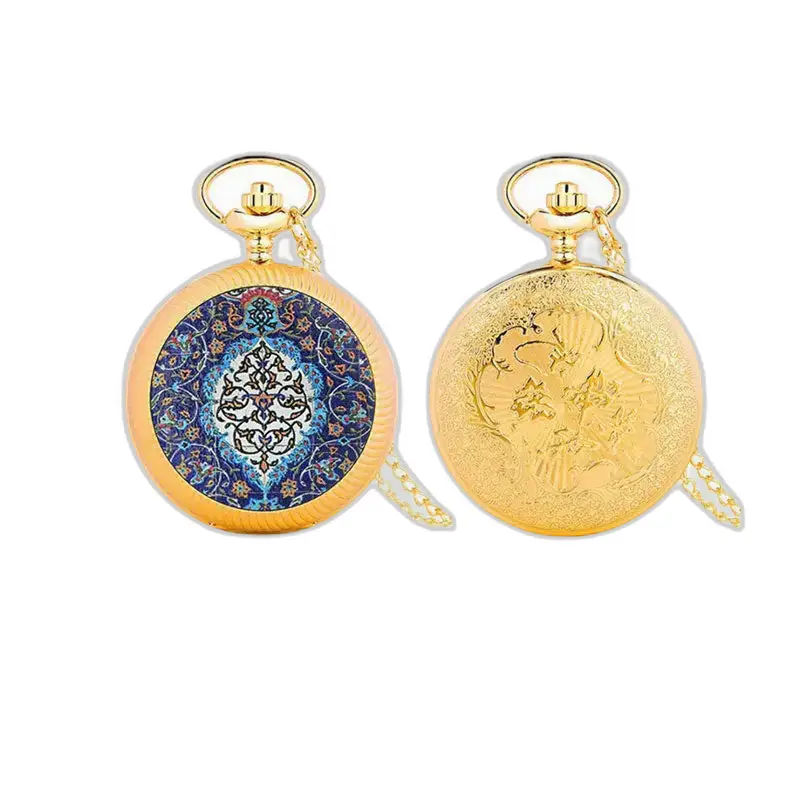 Zwei elegante vergoldete Taschenuhren mit Fleur Rouge und Goldverzierung