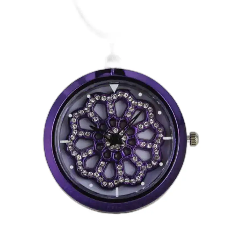 Elegante Blumen-Halskettenuhr für Damen, Halskettenuhr mit Edelstein-Zifferblatt