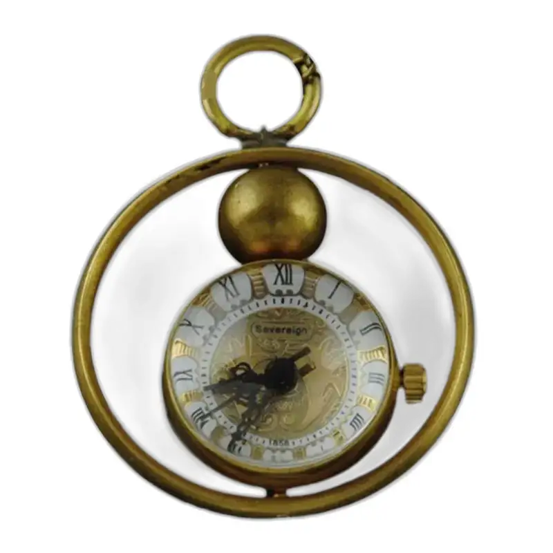 Goldene Halskette mit mechanischer Vintage-Kupferuhr für Damen und Herren