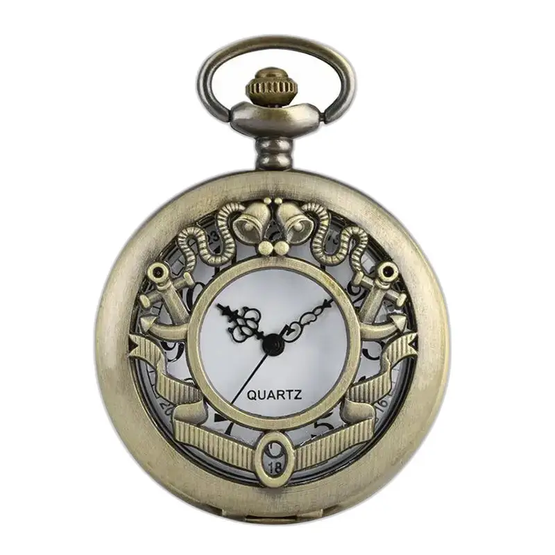 My Little Flower Halsketten-Uhr in Bronze mit antikem Taschenuhr-Design