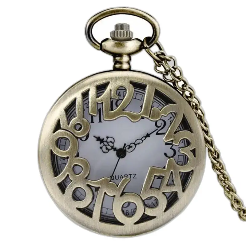 Retro-Damen-Halskettenuhr mit Bronzeuhr und eleganter Vintage-Kette