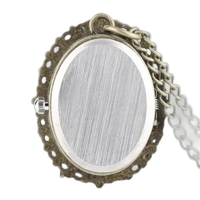 Romantische Halskettenuhr für Damen und Herren mit ovalem Vintage-Anhänger