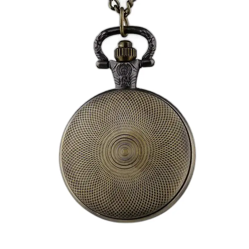 Vintage Silber Steampunk Halskette Uhr mit elegantem Muster Bronze Taschenuhr