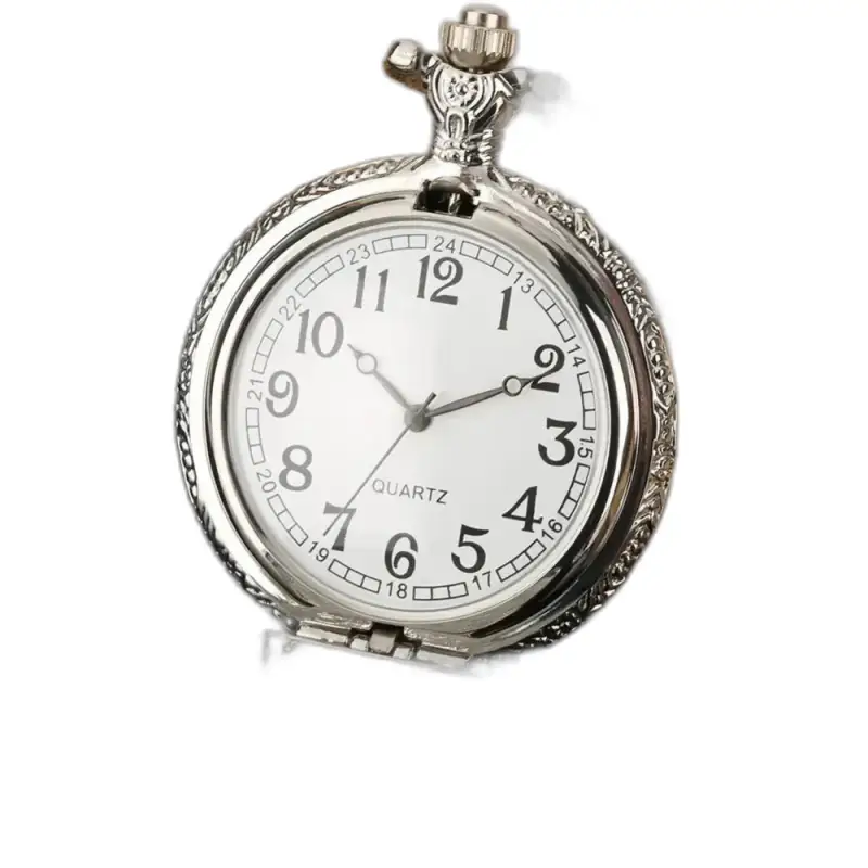 Vintage Marilyne Monroe Silber Collier Uhr mit weißem Zifferblatt und silbernem Finish