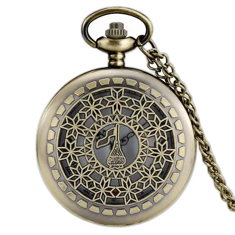 Wunderschöne Vintage-Retro-Blumen-Halskettenuhr mit elegantem Bronzegehäuse