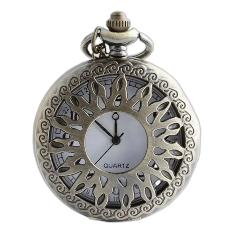 Automatische Halskettenuhr im Vintage-Stil von Roi Soleil in Silber mit raffinierten Details