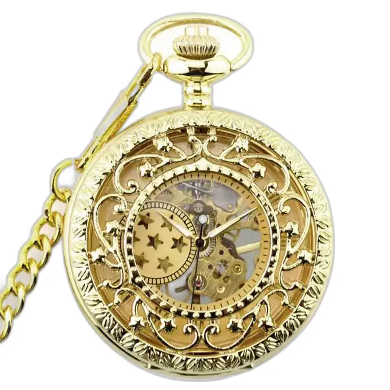 Luxuriöse Gold Lolite Gusset Taschenuhr, elegante verzierte Golduhr