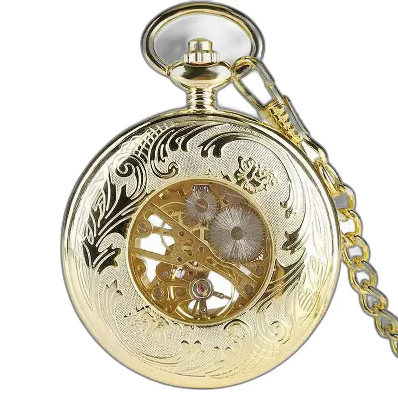 Luxuriöse goldene Opal-Taschenuhr mit goldenem und verziertem Design