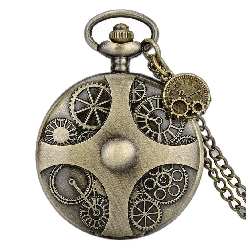 Steampunk-Chic-Taschenuhr mit sichtbarem Mechanismus und Vintage-Stil