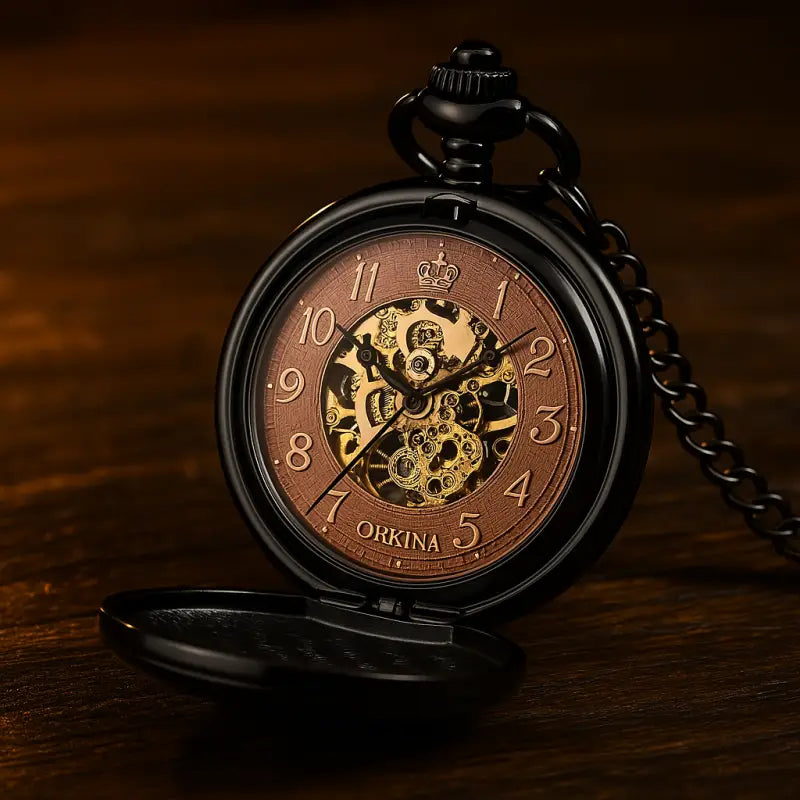 Luxuriöse Taschenuhr mit Handaufzug und mechanischem Uhrwerk, eleganter Stil