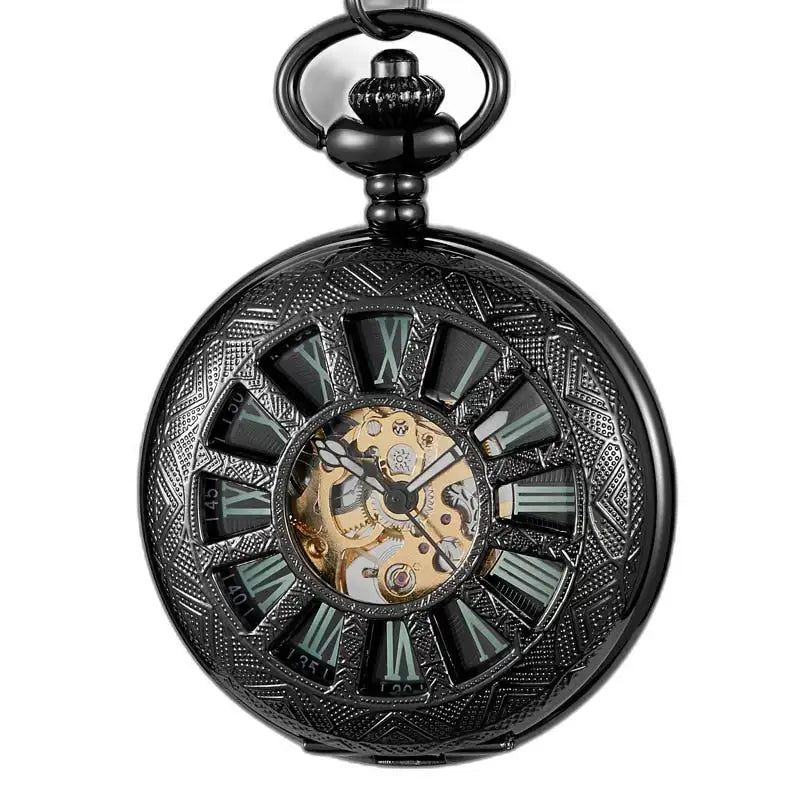 Mechanische Taschenuhr von Green Lantern mit sichtbaren Zahnrädern und einem einzigartigen Look