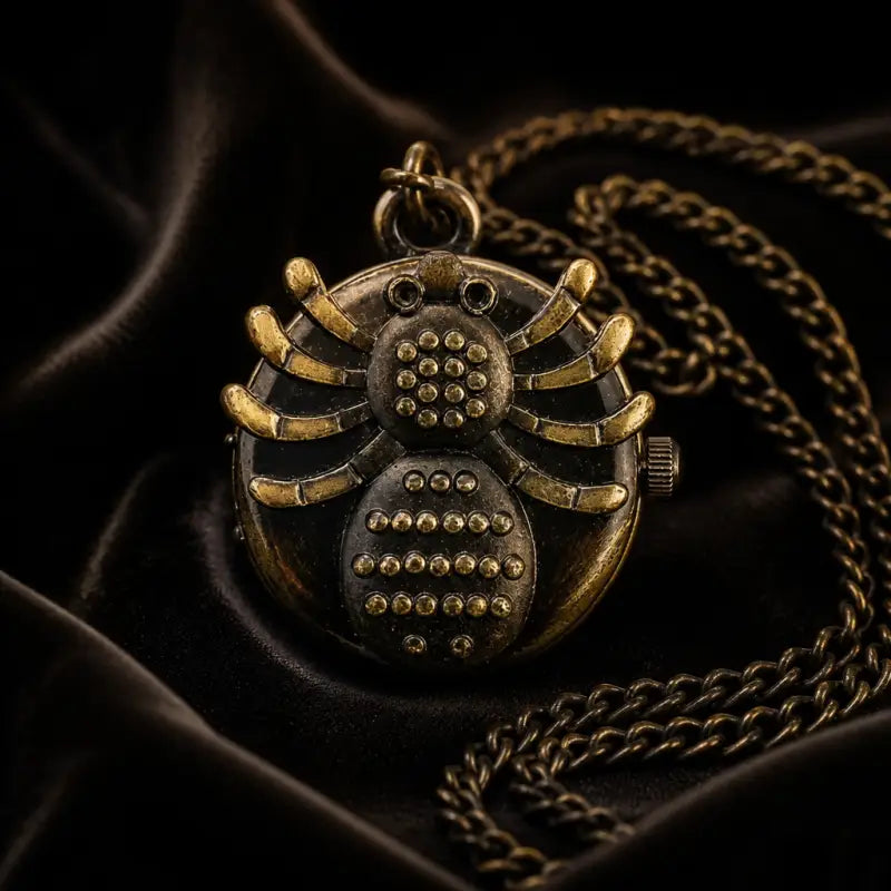 Vintage Spinnen-Quarz-Taschenuhr