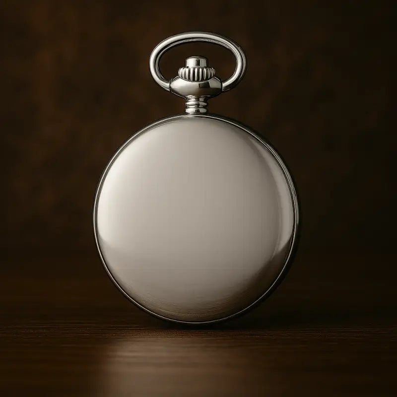 Luxuriöse mechanische Taschenuhr aus Silber mit glattem Spiegel, elegante silberne Taschenuhr