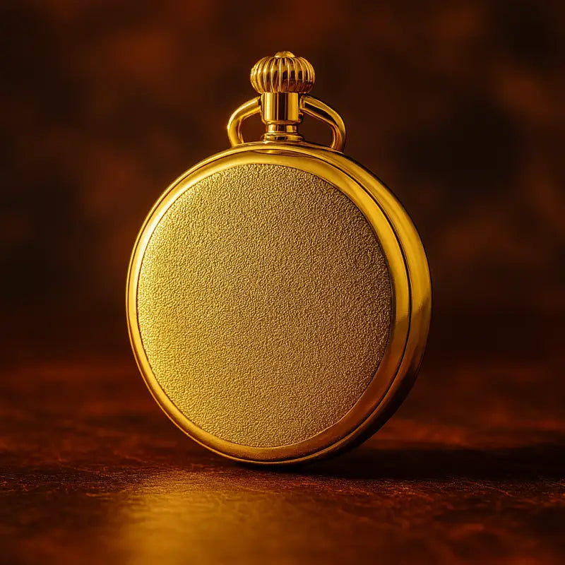 Luxuriöse Mondphasen-Taschenuhr aus Silber und Bronze mit elegantem Goldzifferblatt