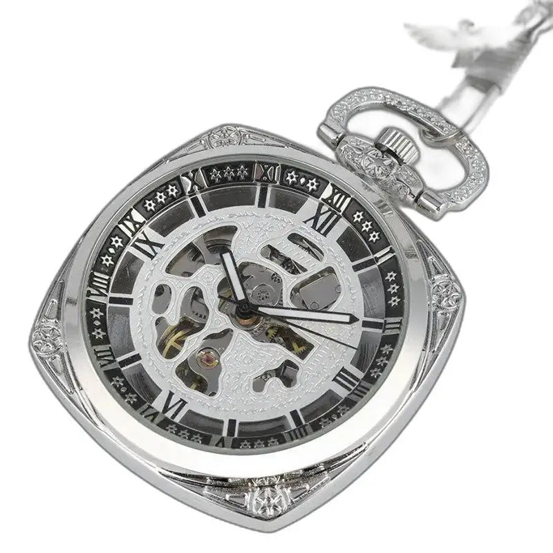 Modern Chic Herrentaschenuhr mit elegantem Silbergehäuse