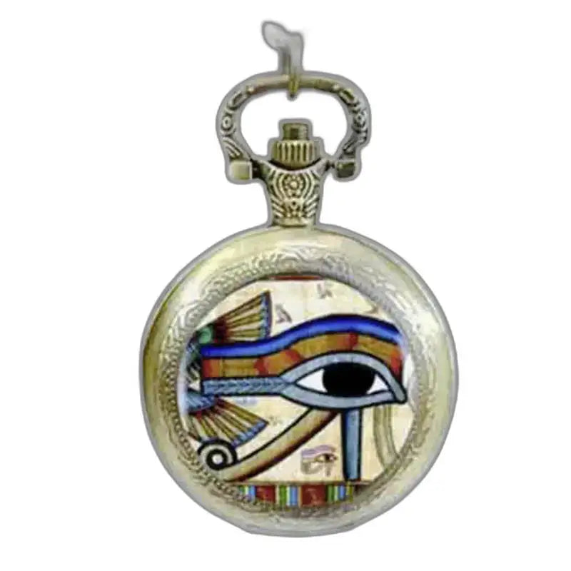 Elegante altägyptische Anhängeruhr mit Auge des Horus in anspruchsvollem Design
