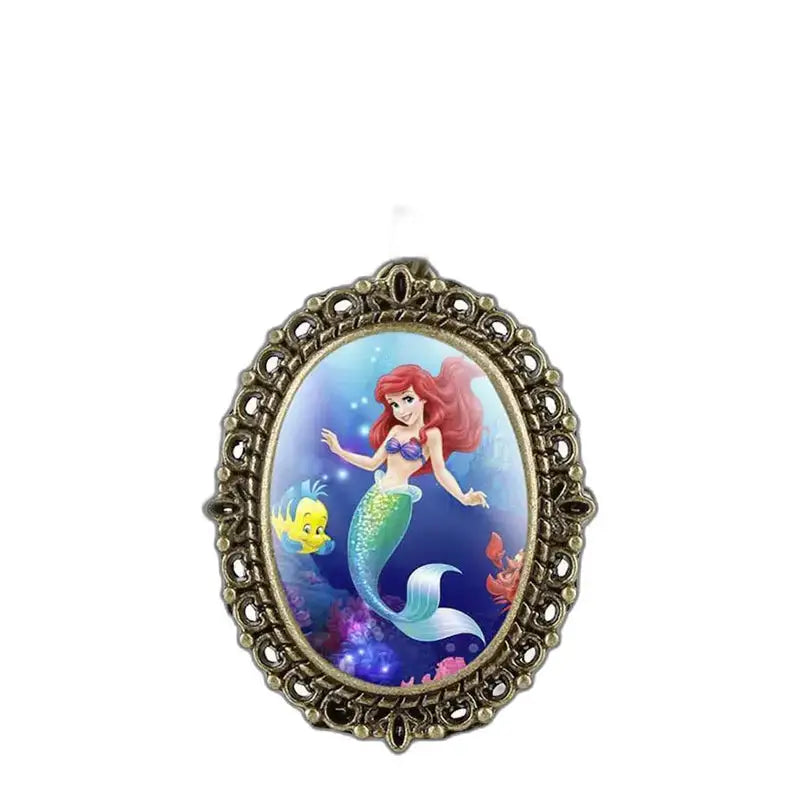 Bronzener Ariel-Anhänger an einer Pendeluhr, eleganter und einzigartiger Fantasy-Stil
