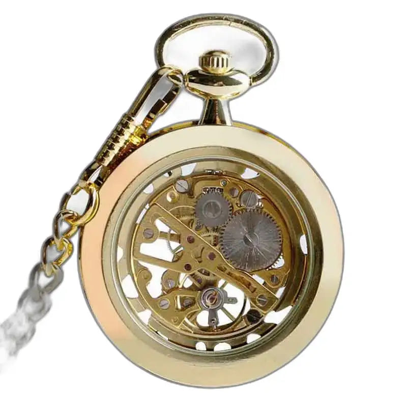 Luxuriöse Goldherz-Taschenuhr mit automatischem Mechanismus und elegantem Design