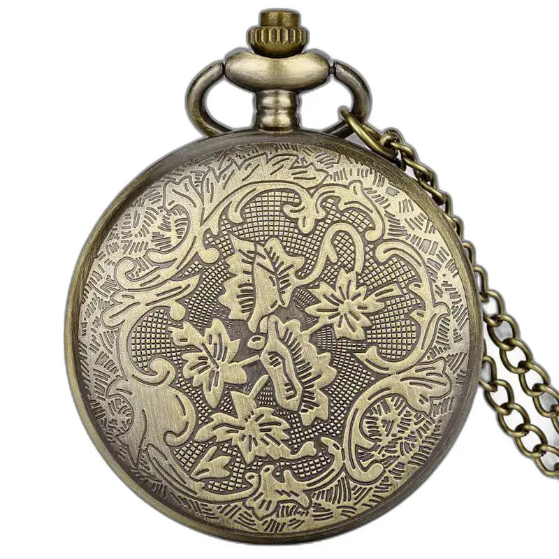 Klassische Owl Diamonds Quarz-Taschenuhr in Bronze, verziert mit exquisiten Details