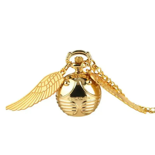 Geflügelte Quartz Taschenuhr Halskette Damen Gold Silber Bronze