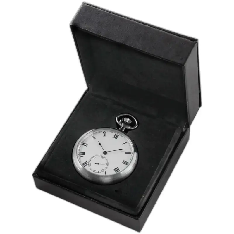 Montre à gousset Élégant mirror Or Mécanique avec montre en argent dans sa boîte noire
