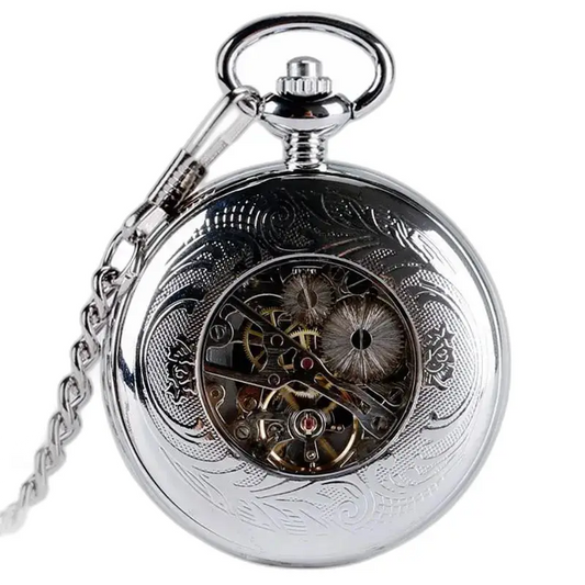 Royal Silver Taschenuhr im schicken Hunter-Gehäuse mit elegantem Mechanismus