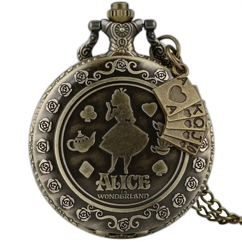 Montre Collier Alice Vintage pour Femme Homme avec un design inspiré d’Alice au pays des merveilles