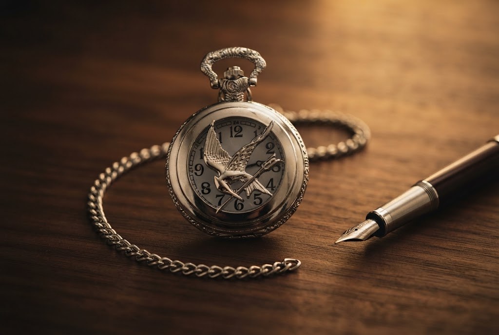 Montre à Gousset Mécanique Geai Moqueur - Acier argenté découpé